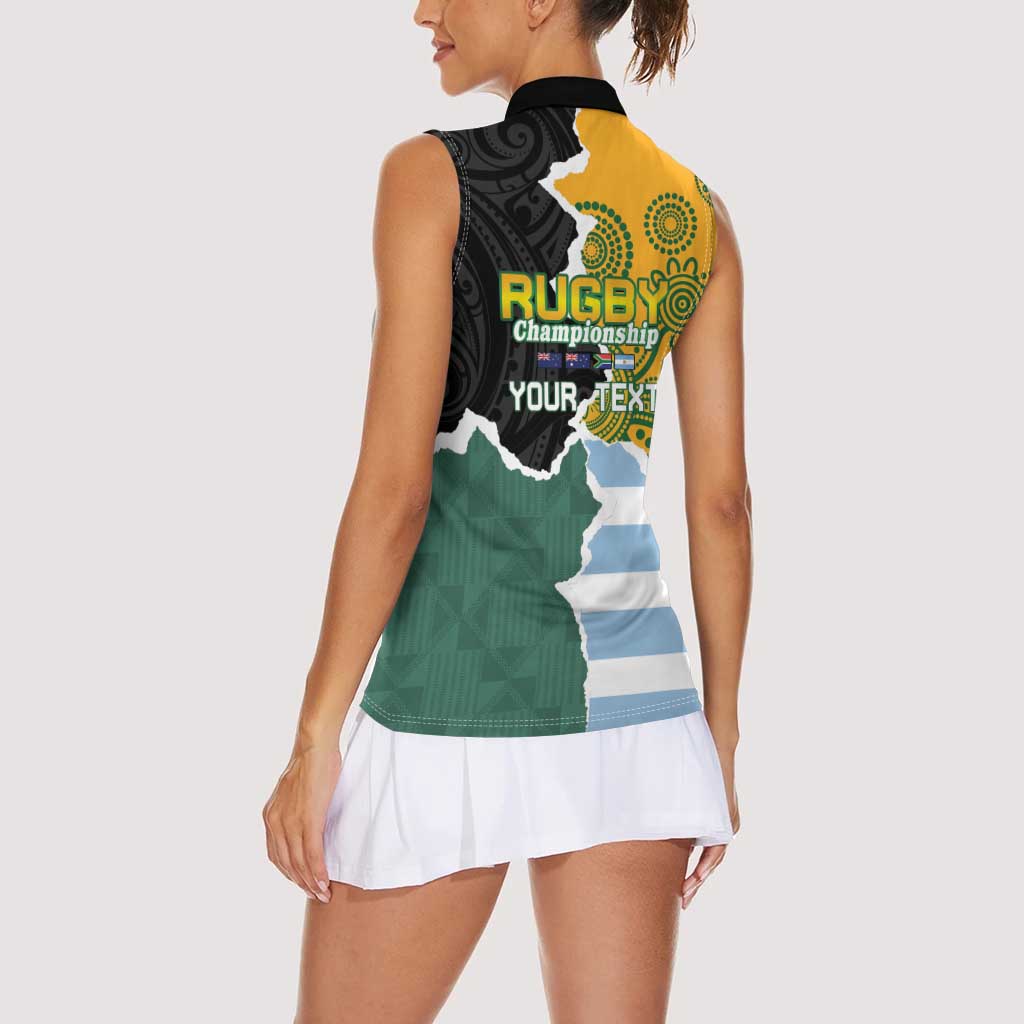 Personalised Rugby 2025 Championship Women Sleeveless Polo Shirt Southern Hemisphere Countries Mascots - Aussie Hoodie