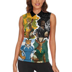 Personalised Rugby 2025 Championship Women Sleeveless Polo Shirt Southern Hemisphere Countries Mascots - Aussie Hoodie