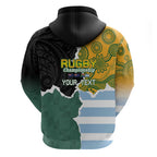 Personalised Rugby 2025 Championship Zip Hoodie Southern Hemisphere Countries Mascots - Aussie Hoodie