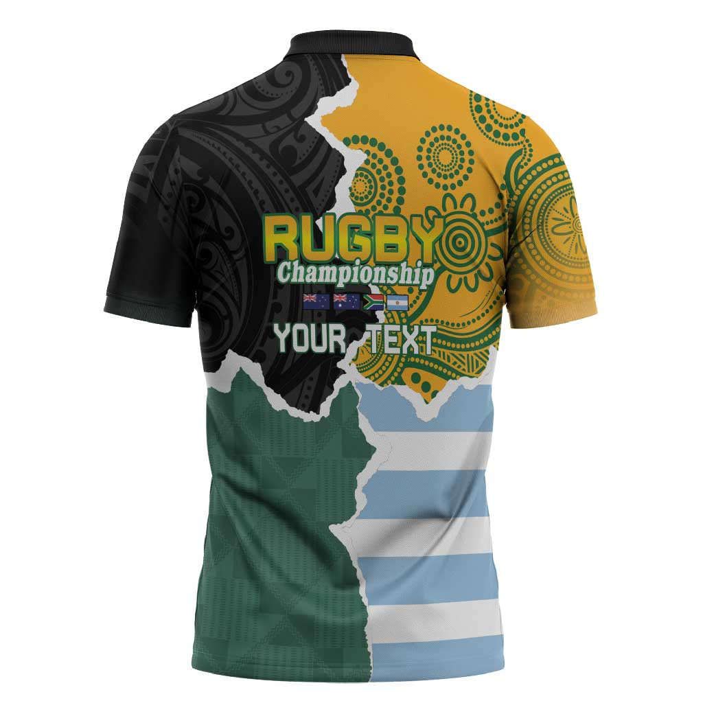 Personalised Rugby 2025 Championship Zipper Polo Shirt Southern Hemisphere Countries Mascots - Aussie Hoodie