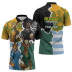 Personalised Rugby 2025 Championship Zipper Polo Shirt Southern Hemisphere Countries Mascots - Aussie Hoodie