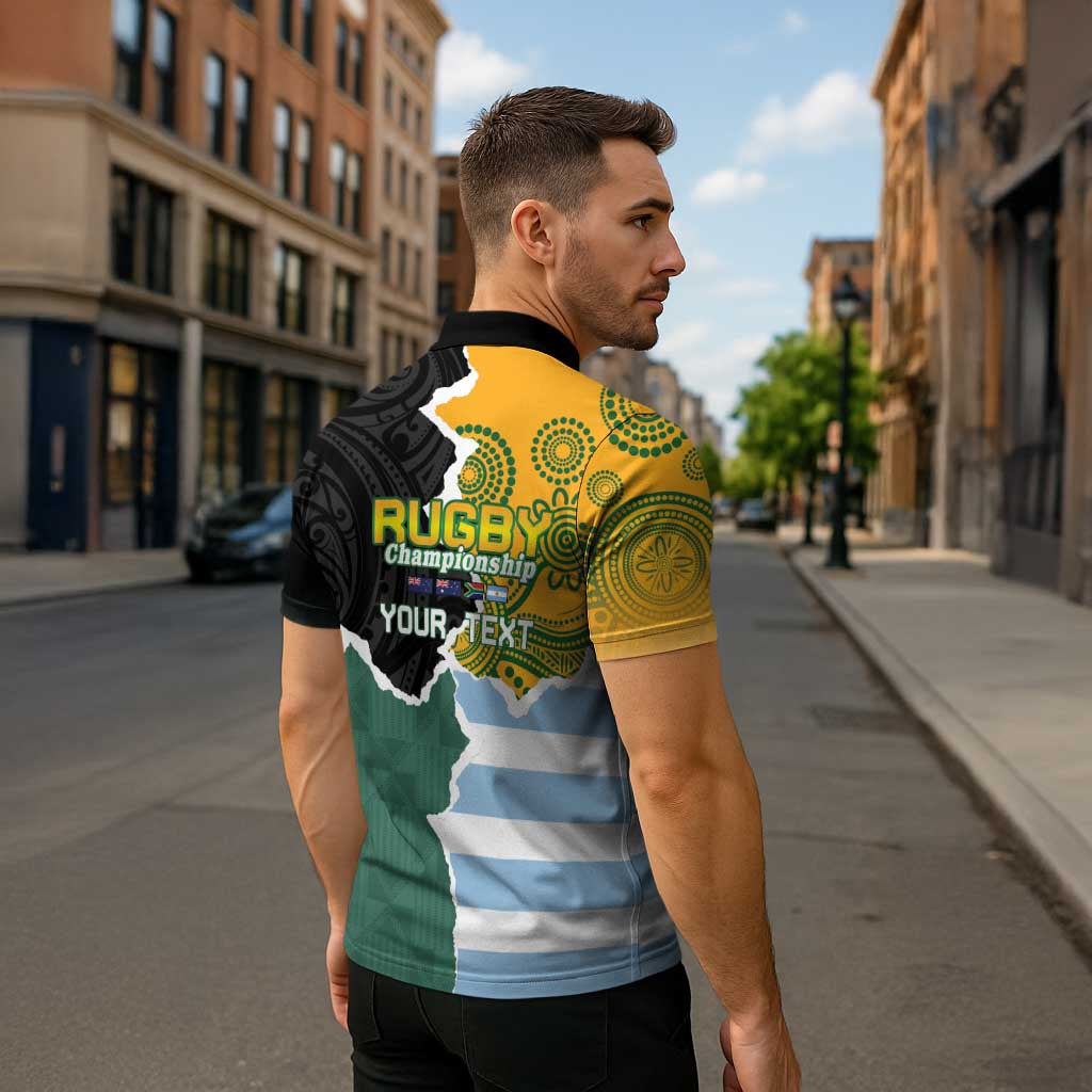 Personalised Rugby 2025 Championship Zipper Polo Shirt Southern Hemisphere Countries Mascots - Aussie Hoodie