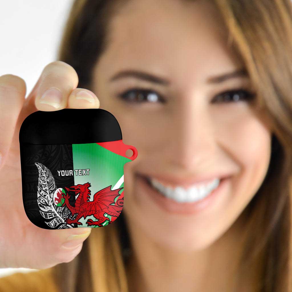 New Zealand and Wales Rugby Custom AirPods Case Aotearoa All Black Combine Welsh Dragon - Aussie Hoodie