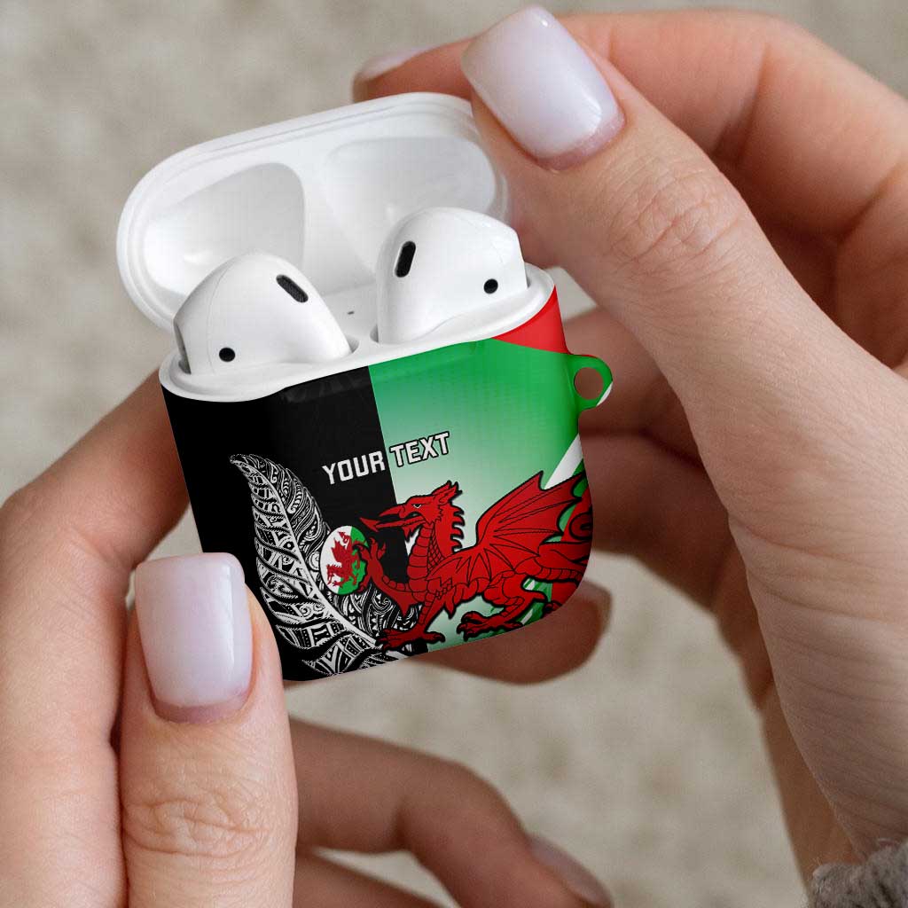 New Zealand and Wales Rugby Custom AirPods Case Aotearoa All Black Combine Welsh Dragon - Aussie Hoodie