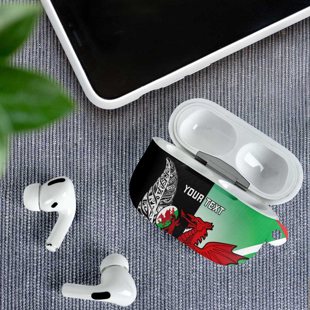 New Zealand and Wales Rugby Custom AirPods Case Aotearoa All Black Combine Welsh Dragon - Aussie Hoodie