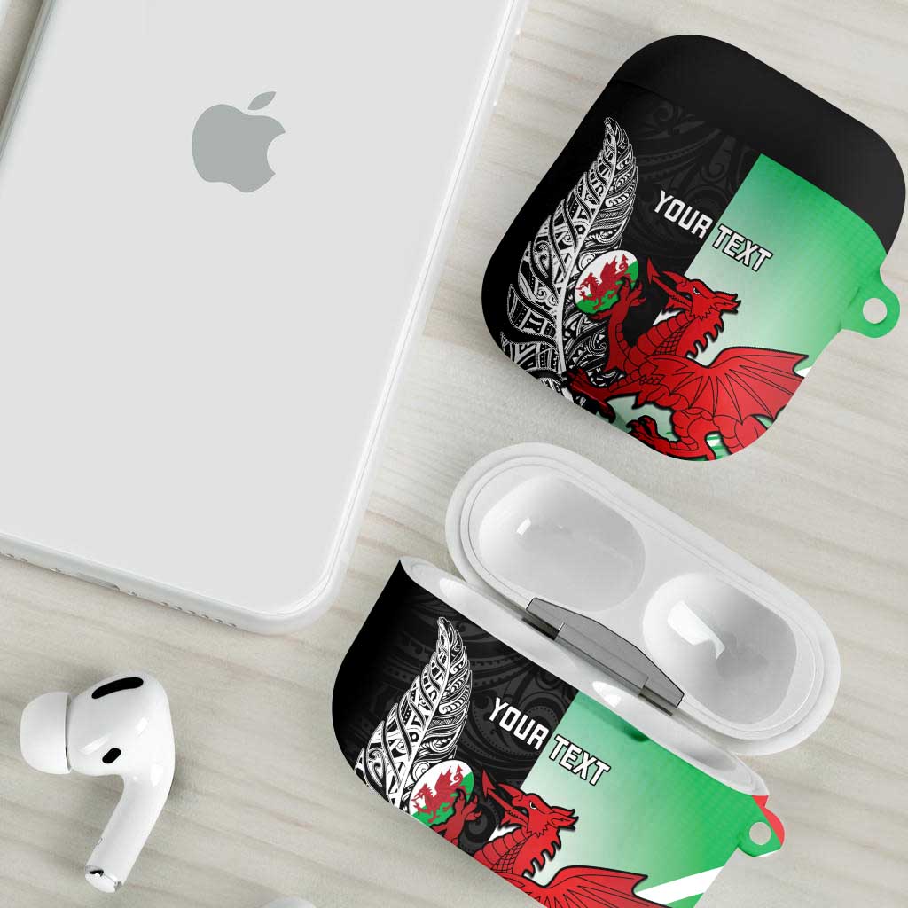 New Zealand and Wales Rugby Custom AirPods Case Aotearoa All Black Combine Welsh Dragon - Aussie Hoodie