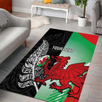 New Zealand and Wales Rugby Custom Area Rug Aotearoa All Black Combine Welsh Dragon - Aussie Hoodie