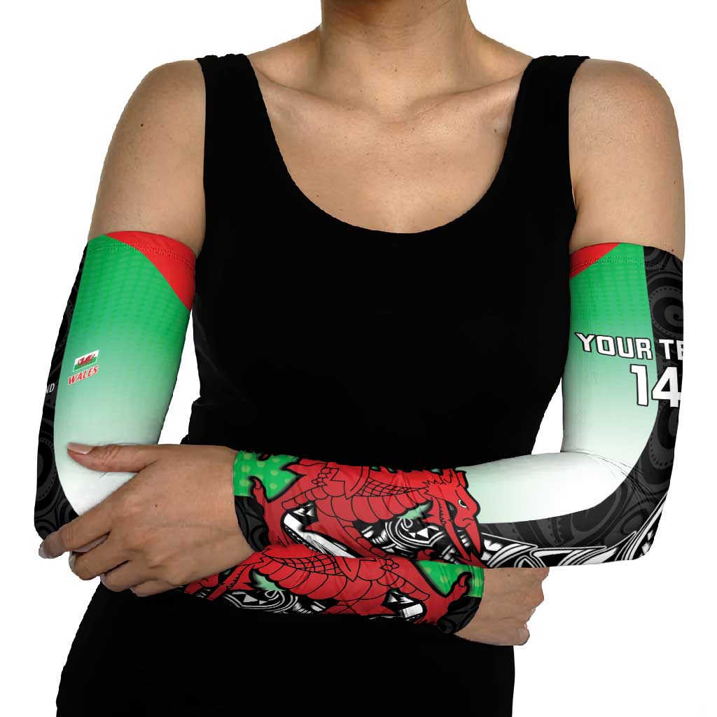 New Zealand and Wales Rugby Custom Arm Sleeves Aotearoa All Black Combine Welsh Dragon - Aussie Hoodie