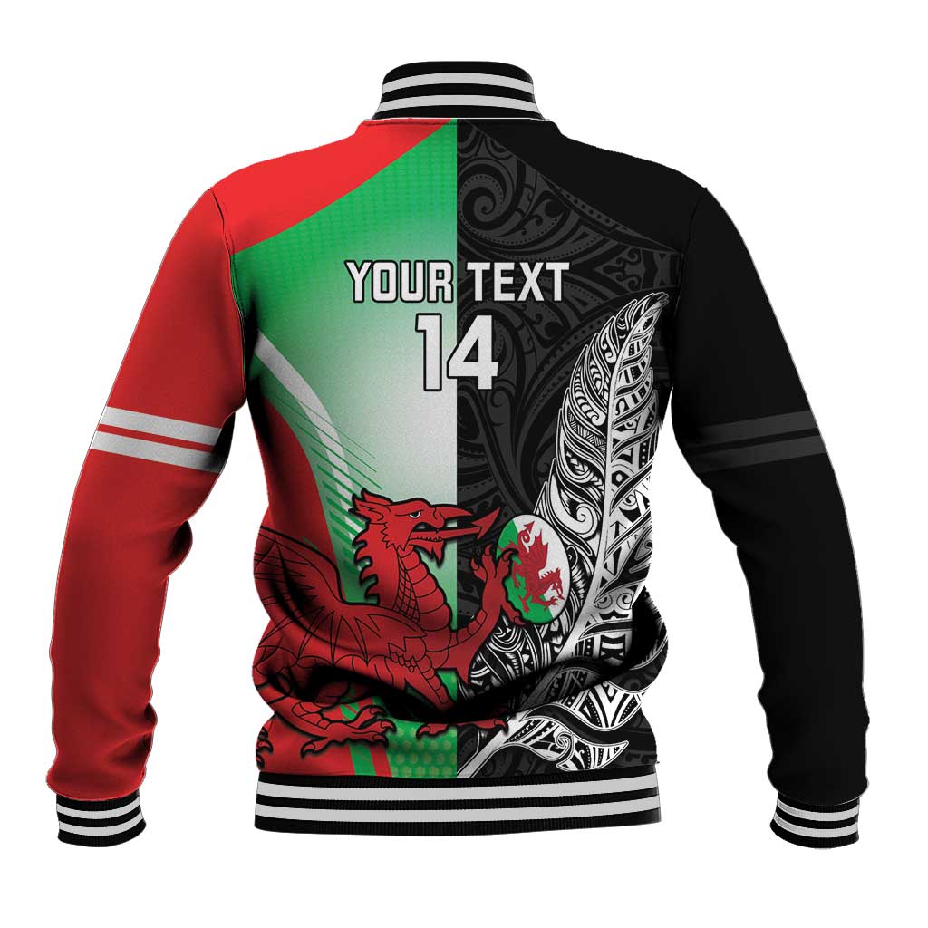 New Zealand and Wales Rugby Custom Baseball Jacket Aotearoa All Black Combine Welsh Dragon - Aussie Hoodie