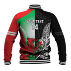 New Zealand and Wales Rugby Custom Baseball Jacket Aotearoa All Black Combine Welsh Dragon - Aussie Hoodie