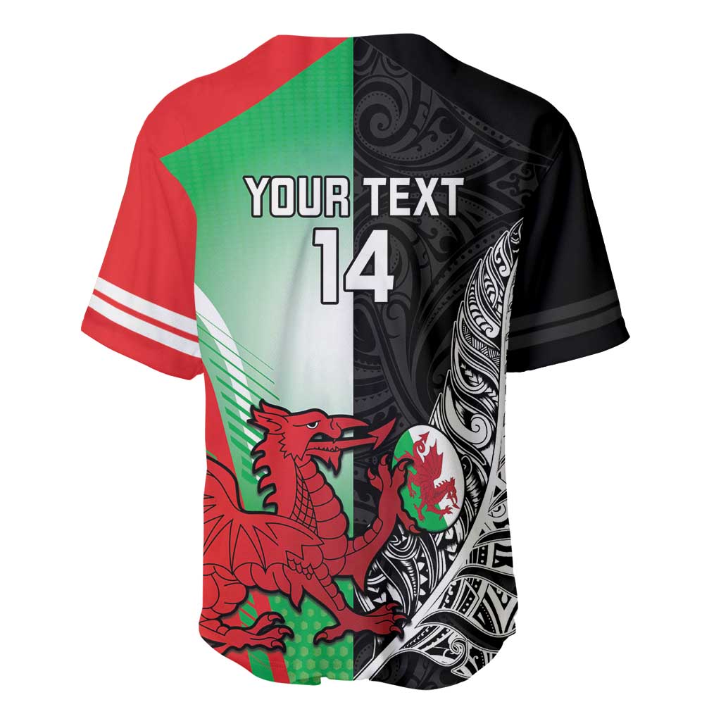New Zealand and Wales Rugby Custom Baseball Jersey Aotearoa All Black Combine Welsh Dragon - Aussie Hoodie