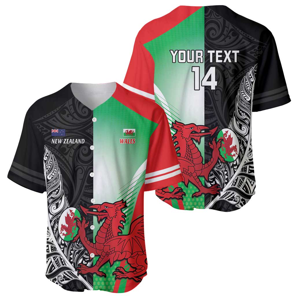New Zealand and Wales Rugby Custom Baseball Jersey Aotearoa All Black Combine Welsh Dragon - Aussie Hoodie