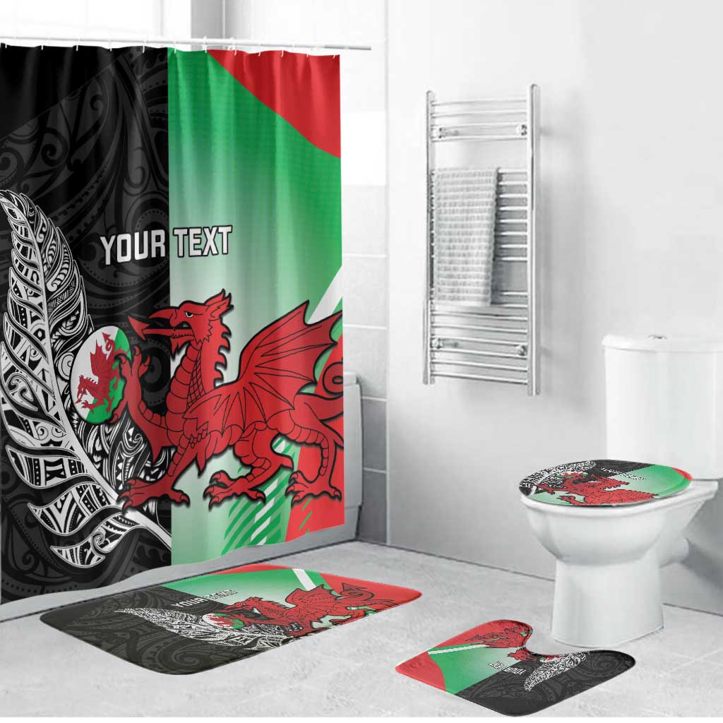 New Zealand and Wales Rugby Custom Bathroom Set Aotearoa All Black Combine Welsh Dragon - Aussie Hoodie