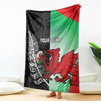 New Zealand and Wales Rugby Custom Blanket Aotearoa All Black Combine Welsh Dragon - Aussie Hoodie