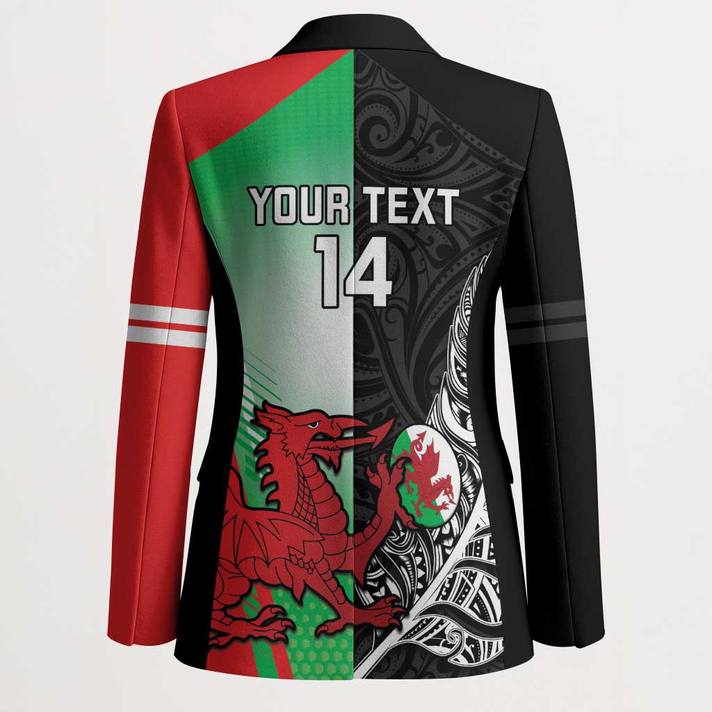 New Zealand and Wales Rugby Custom Blazer Aotearoa All Black Combine Welsh Dragon - Aussie Hoodie