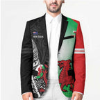 New Zealand and Wales Rugby Custom Blazer Aotearoa All Black Combine Welsh Dragon - Aussie Hoodie
