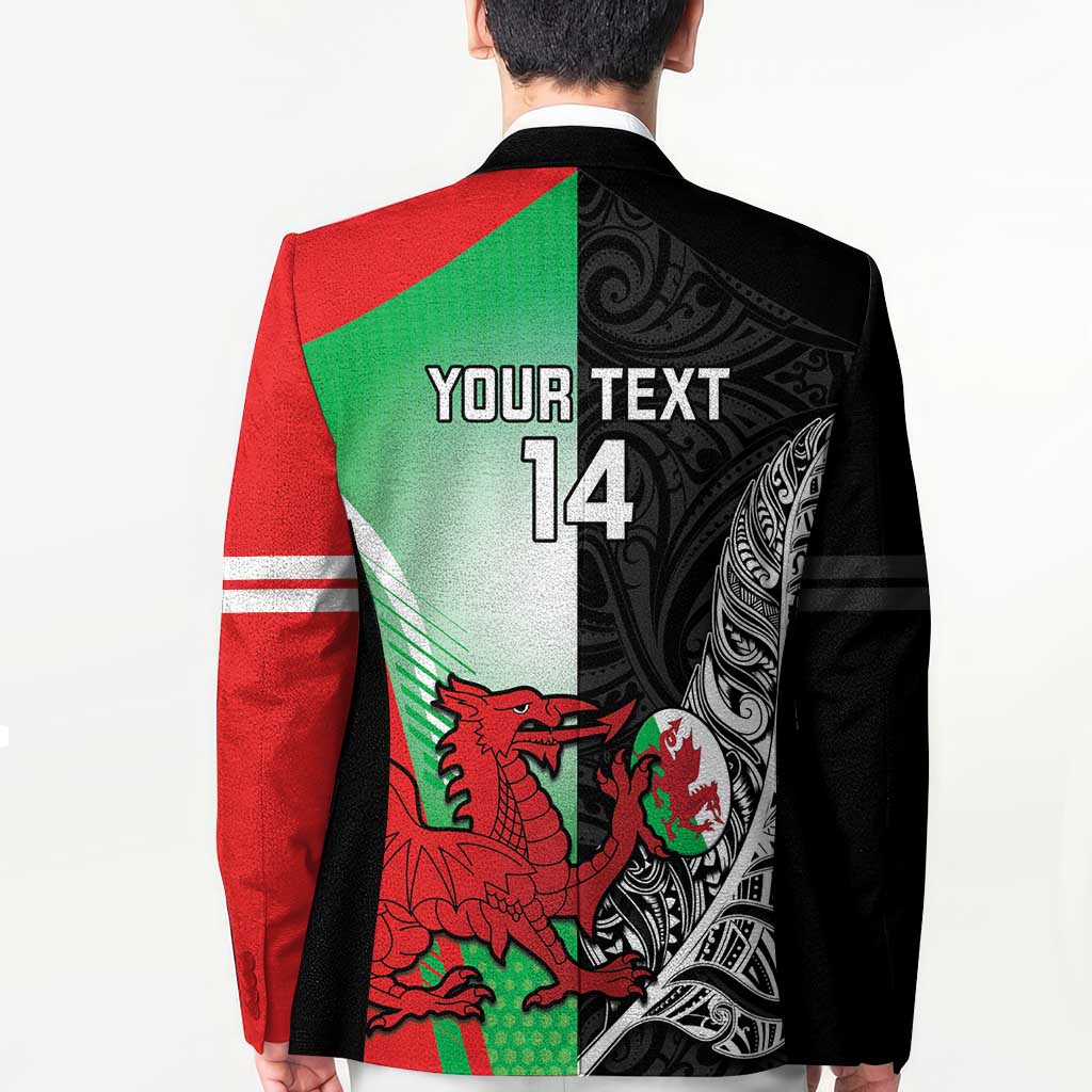 New Zealand and Wales Rugby Custom Blazer Aotearoa All Black Combine Welsh Dragon - Aussie Hoodie