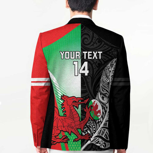 New Zealand and Wales Rugby Custom Blazer Aotearoa All Black Combine Welsh Dragon - Aussie Hoodie