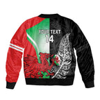 New Zealand and Wales Rugby Custom Bomber Jacket Aotearoa All Black Combine Welsh Dragon - Aussie Hoodie