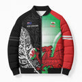 New Zealand and Wales Rugby Custom Bomber Puffer Jacket Aotearoa All Black Combine Welsh Dragon - Aussie Hoodie