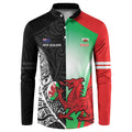 New Zealand and Wales Rugby Custom Button Sweatshirt Aotearoa All Black Combine Welsh Dragon - Aussie Hoodie