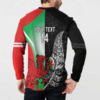 New Zealand and Wales Rugby Custom Button Sweatshirt Aotearoa All Black Combine Welsh Dragon - Aussie Hoodie