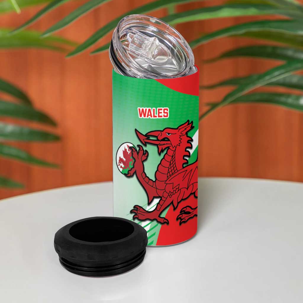 New Zealand and Wales Rugby Custom 4 in 1 Can Cooler Tumbler Aotearoa All Black Combine Welsh Dragon - Aussie Hoodie