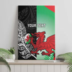 New Zealand and Wales Rugby Custom Canvas Wall Art Aotearoa All Black Combine Welsh Dragon - Aussie Hoodie