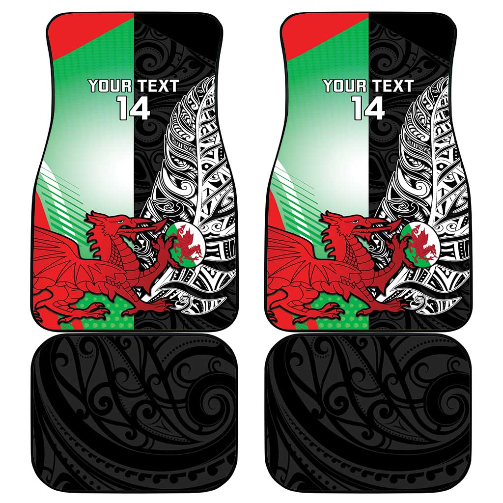 New Zealand and Wales Rugby Custom Car Mats Aotearoa All Black Combine Welsh Dragon - Aussie Hoodie