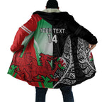 New Zealand and Wales Rugby Custom Cloak Aotearoa All Black Combine Welsh Dragon - Aussie Hoodie