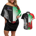 New Zealand and Wales Rugby Custom Couples Matching Off Shoulder Short Dress and Hawaiian Shirt Aotearoa All Black Combine Welsh Dragon - Aussie Hoodie
