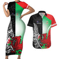 New Zealand and Wales Rugby Custom Couples Matching Short Sleeve Bodycon Dress and Hawaiian Shirt Aotearoa All Black Combine Welsh Dragon - Aussie Hoodie