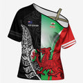 New Zealand and Wales Rugby Custom Cross Shoulder Shirt Aotearoa All Black Combine Welsh Dragon - Aussie Hoodie