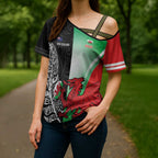 New Zealand and Wales Rugby Custom Cross Shoulder Shirt Aotearoa All Black Combine Welsh Dragon - Aussie Hoodie