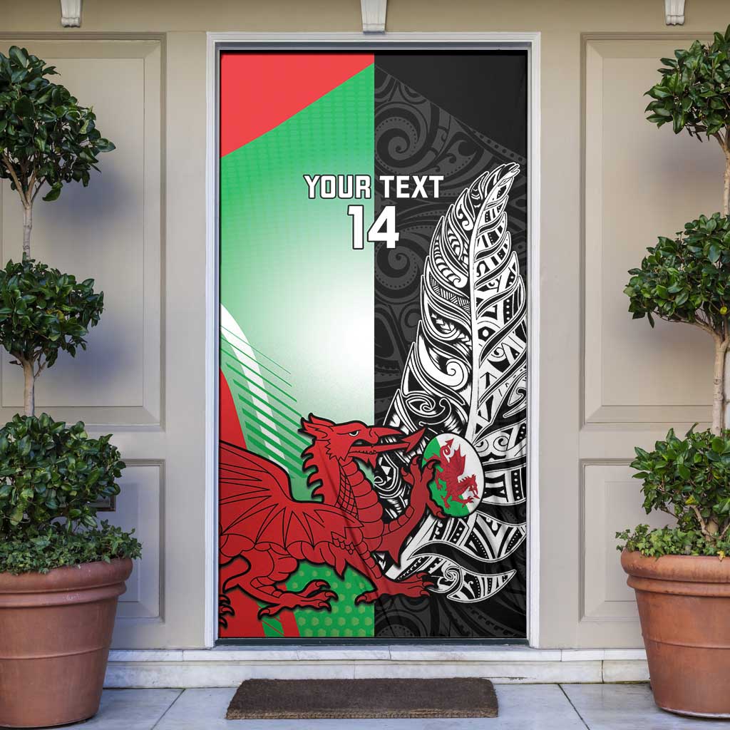 New Zealand and Wales Rugby Custom Door Cover Aotearoa All Black Combine Welsh Dragon - Aussie Hoodie
