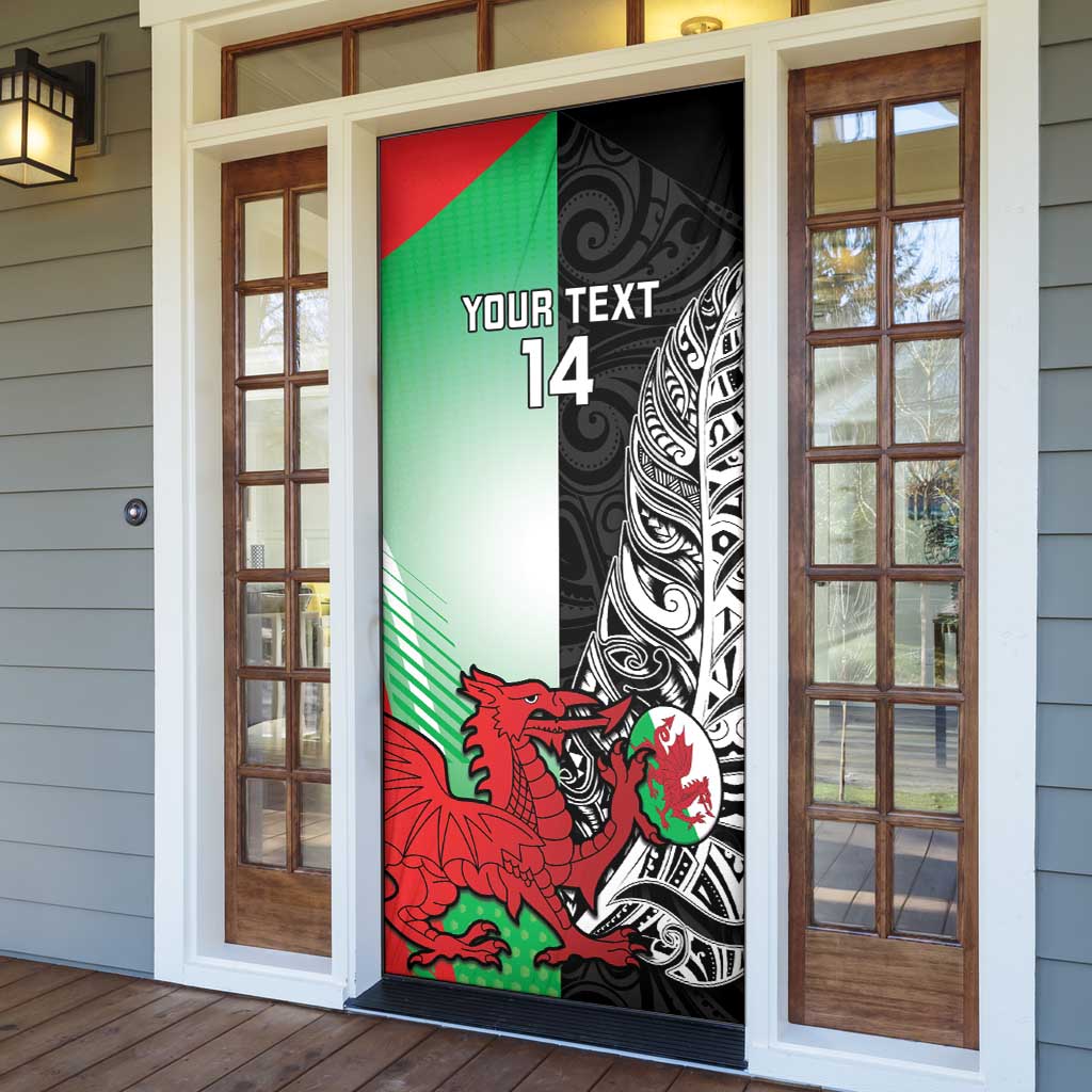 New Zealand and Wales Rugby Custom Door Cover Aotearoa All Black Combine Welsh Dragon - Aussie Hoodie