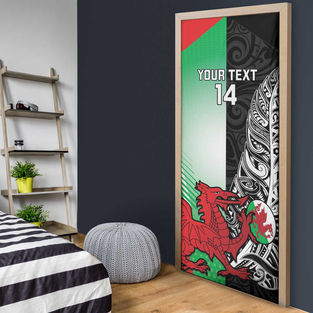 New Zealand and Wales Rugby Custom Door Cover Aotearoa All Black Combine Welsh Dragon - Aussie Hoodie