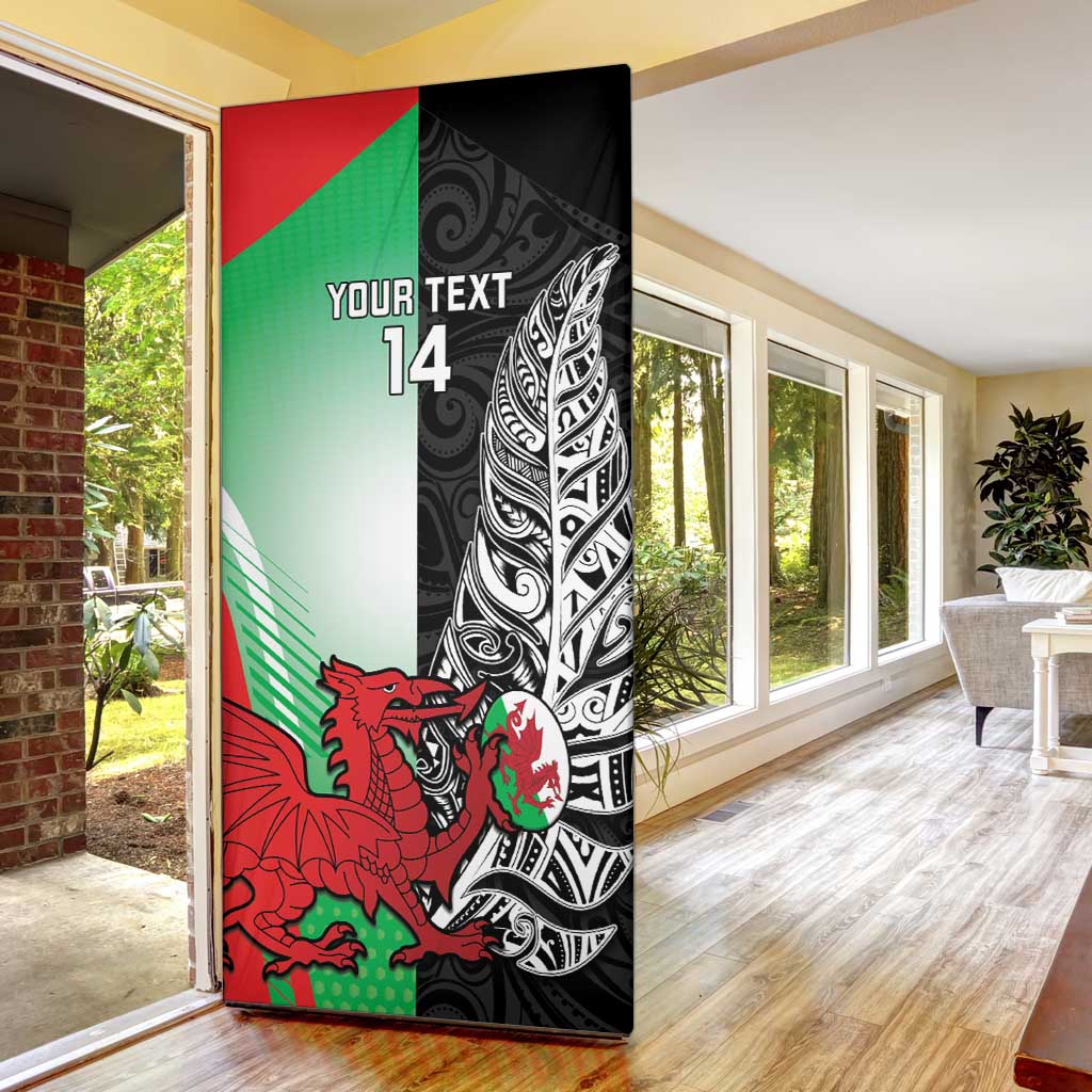 New Zealand and Wales Rugby Custom Door Cover Aotearoa All Black Combine Welsh Dragon - Aussie Hoodie