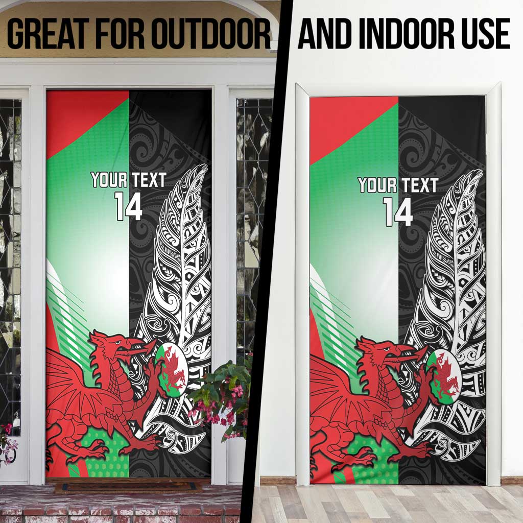 New Zealand and Wales Rugby Custom Door Cover Aotearoa All Black Combine Welsh Dragon - Aussie Hoodie