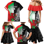New Zealand and Wales Rugby Custom Family Matching Mermaid Dress and Hawaiian Shirt Aotearoa All Black Combine Welsh Dragon - Aussie Hoodie