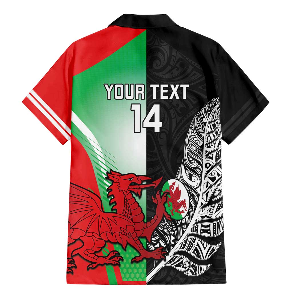 New Zealand and Wales Rugby Custom Family Matching Mermaid Dress and Hawaiian Shirt Aotearoa All Black Combine Welsh Dragon - Aussie Hoodie