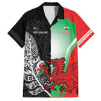 New Zealand and Wales Rugby Custom Family Matching Short Sleeve Bodycon Dress and Hawaiian Shirt Aotearoa All Black Combine Welsh Dragon - Aussie Hoodie