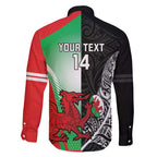 New Zealand and Wales Rugby Custom Family Matching Short Sleeve Bodycon Dress and Hawaiian Shirt Aotearoa All Black Combine Welsh Dragon - Aussie Hoodie