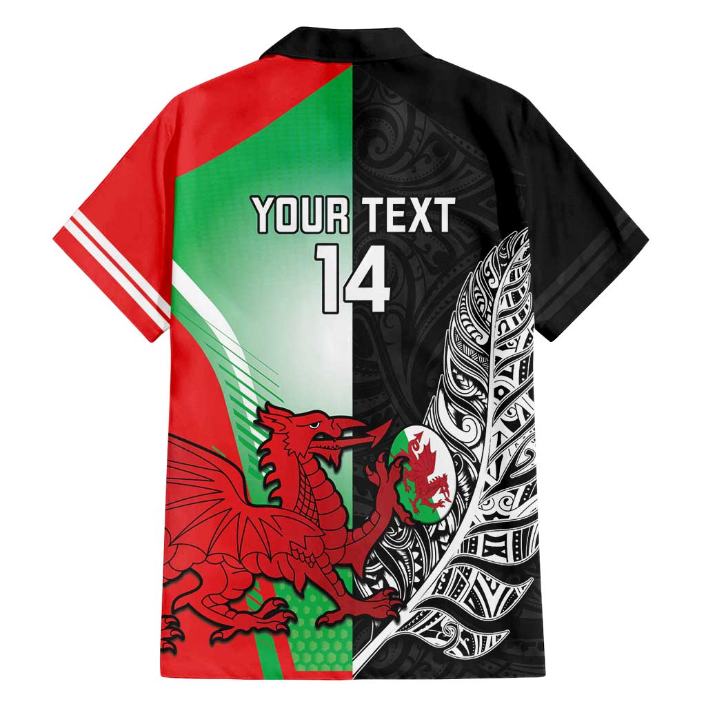 New Zealand and Wales Rugby Custom Family Matching Tank Maxi Dress and Hawaiian Shirt Aotearoa All Black Combine Welsh Dragon - Aussie Hoodie