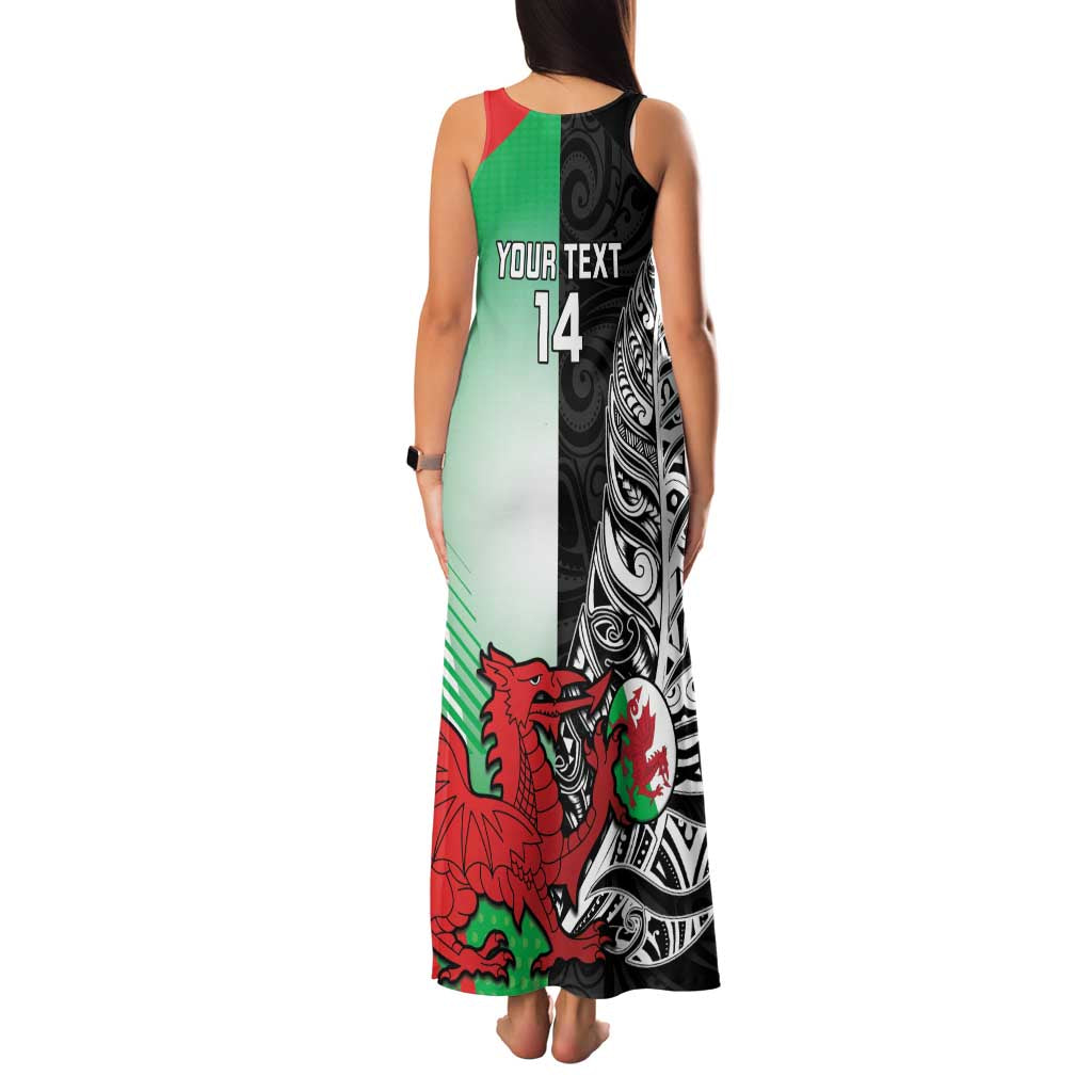 New Zealand and Wales Rugby Custom Family Matching Tank Maxi Dress and Hawaiian Shirt Aotearoa All Black Combine Welsh Dragon - Aussie Hoodie
