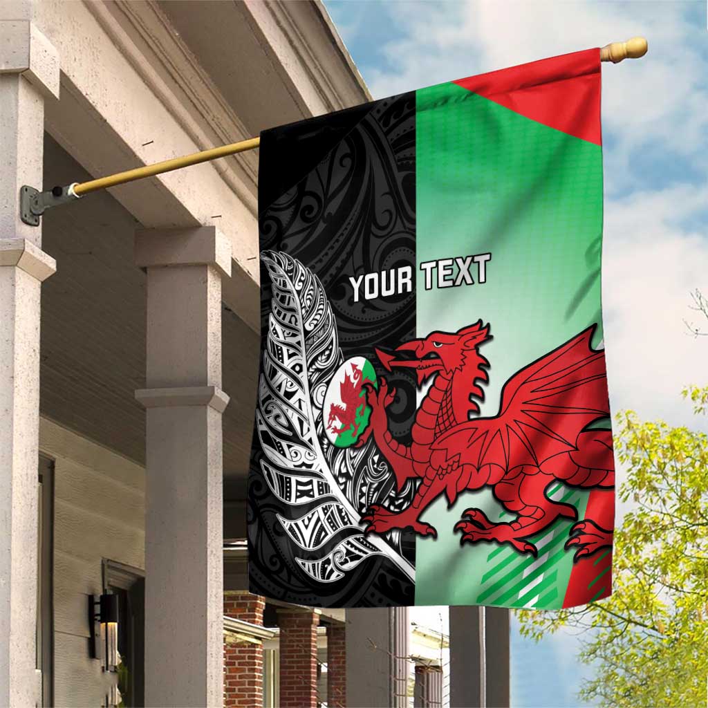 New Zealand and Wales Rugby Custom Garden Flag Aotearoa All Black Combine Welsh Dragon - Aussie Hoodie