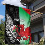 New Zealand and Wales Rugby Custom Garden Flag Aotearoa All Black Combine Welsh Dragon - Aussie Hoodie