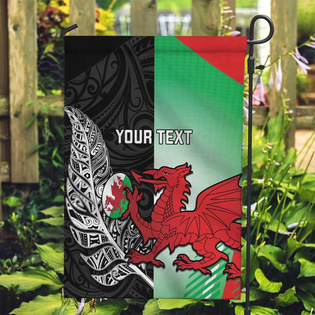 New Zealand and Wales Rugby Custom Garden Flag Aotearoa All Black Combine Welsh Dragon - Aussie Hoodie