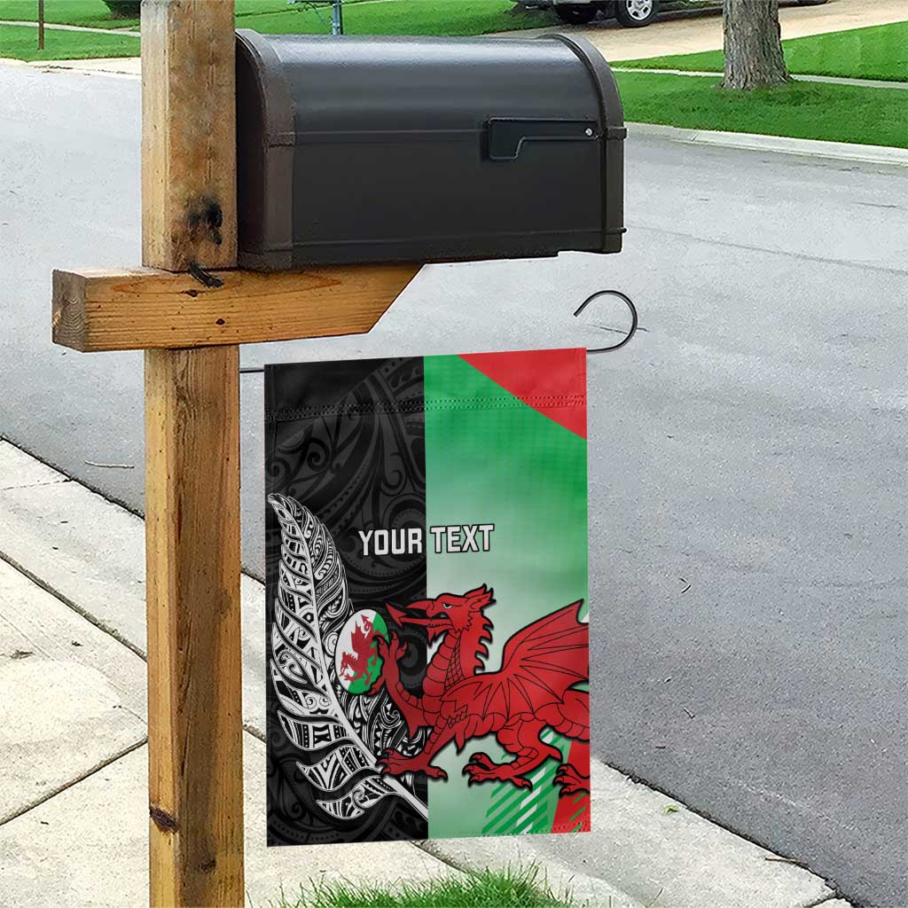 New Zealand and Wales Rugby Custom Garden Flag Aotearoa All Black Combine Welsh Dragon - Aussie Hoodie