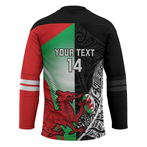 New Zealand and Wales Rugby Custom Hockey Jersey Aotearoa All Black Combine Welsh Dragon - Aussie Hoodie